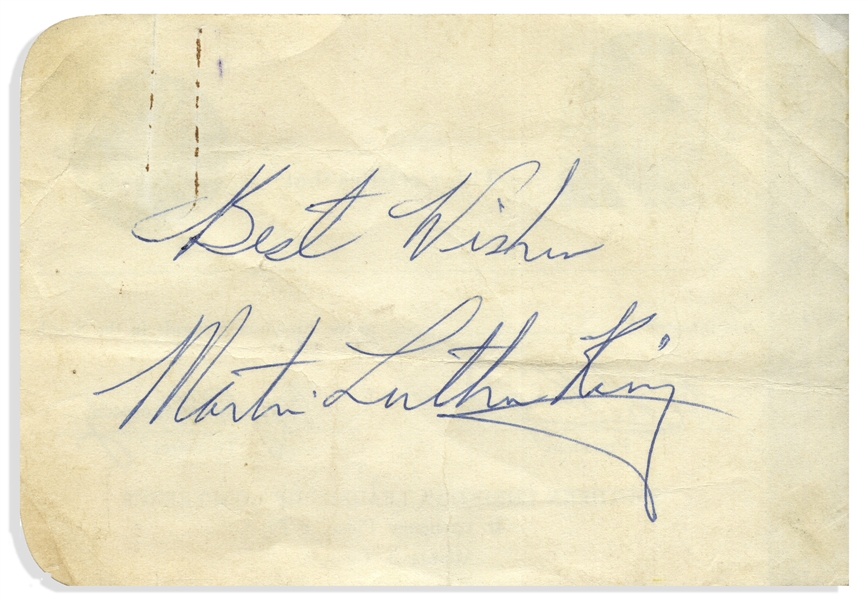 Martin Luther King, Jr. Signature -- Uninscribed, on the Back of an SCLC Card